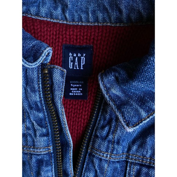 Baby Gap zip up denim jacket sweater lining 5 years - Picture 2 of 4